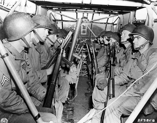 Soldiers in airship from world war 2