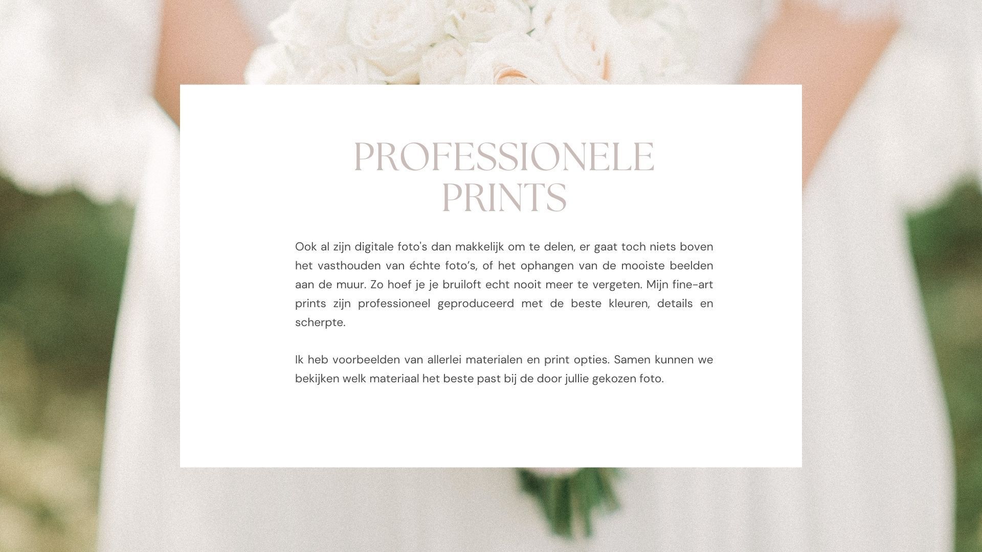 Informatie over trouwreportage