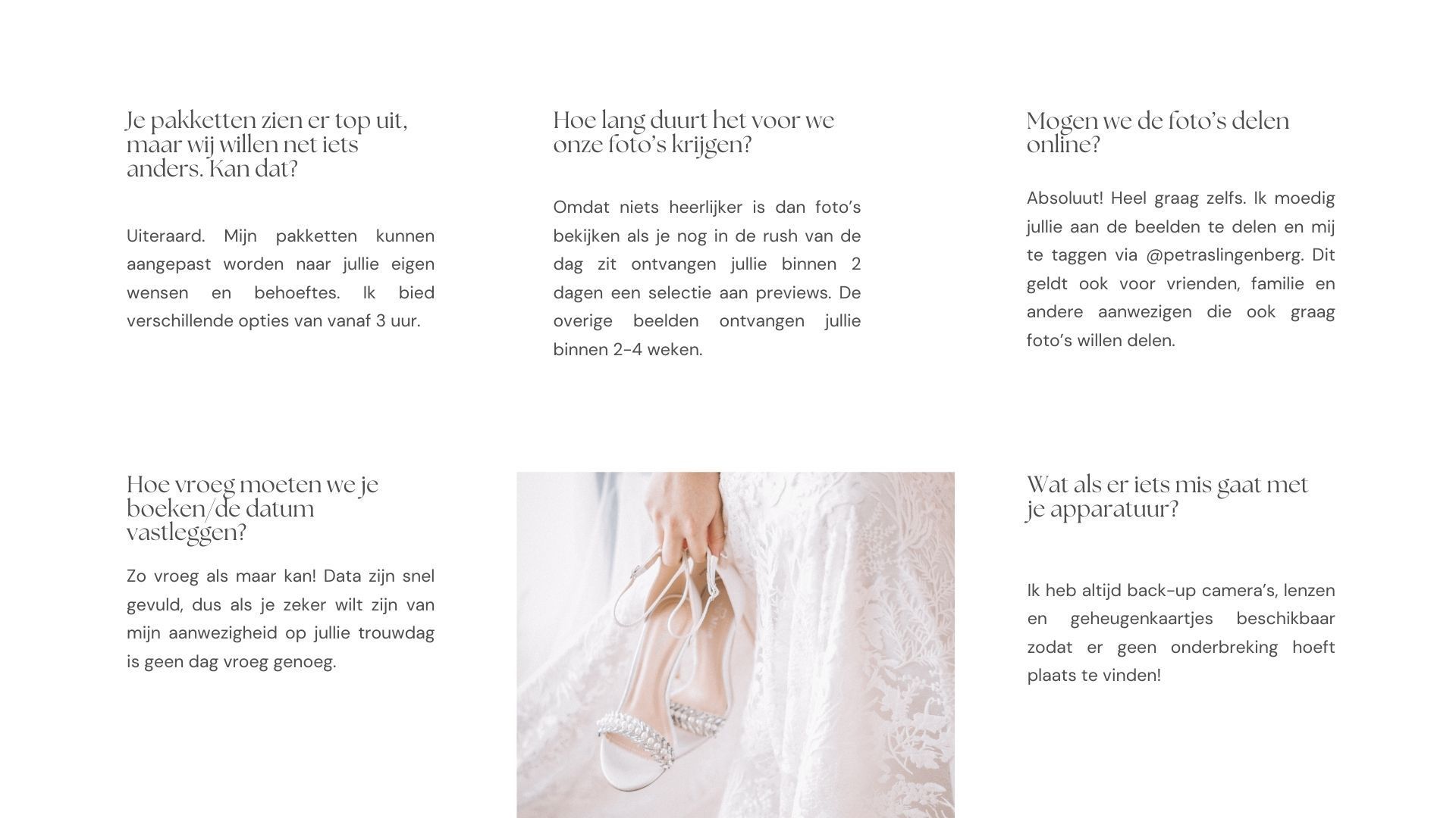 Informatie over trouwreportage