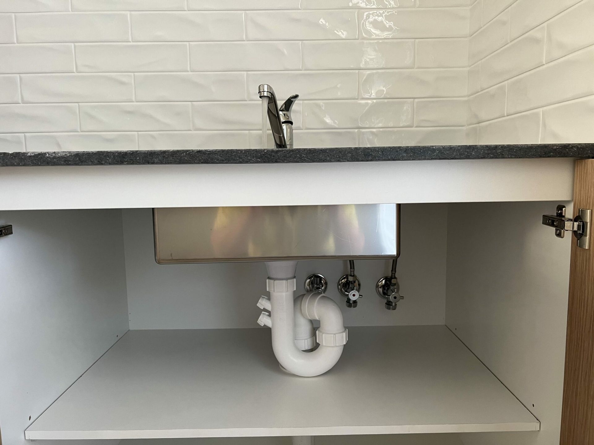 White Pipe on Sink — JLH Plumbing, Gas & Roofing in South Nowra, NSW