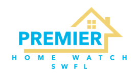 Logo for Premier Home Watch SWFL: teal text 
