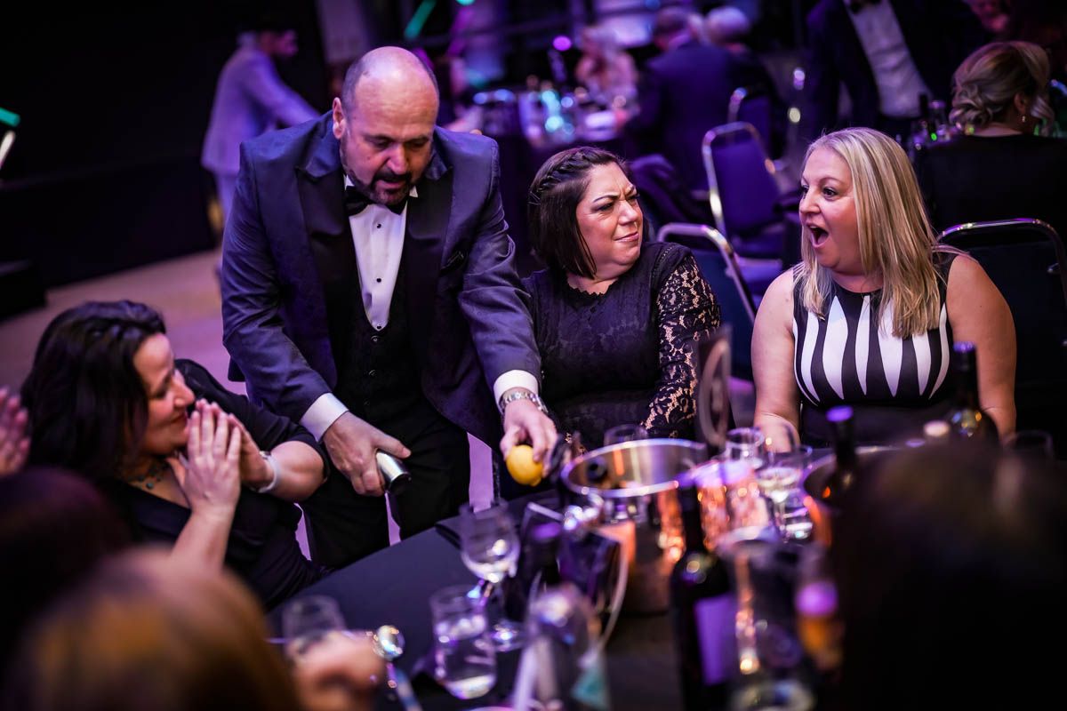 Paul Roberts performing corporate magic at The Lion Quays