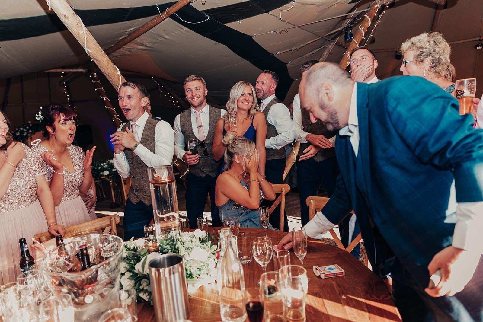 Wedding magician Manchester Paul Roberts entertaining guests