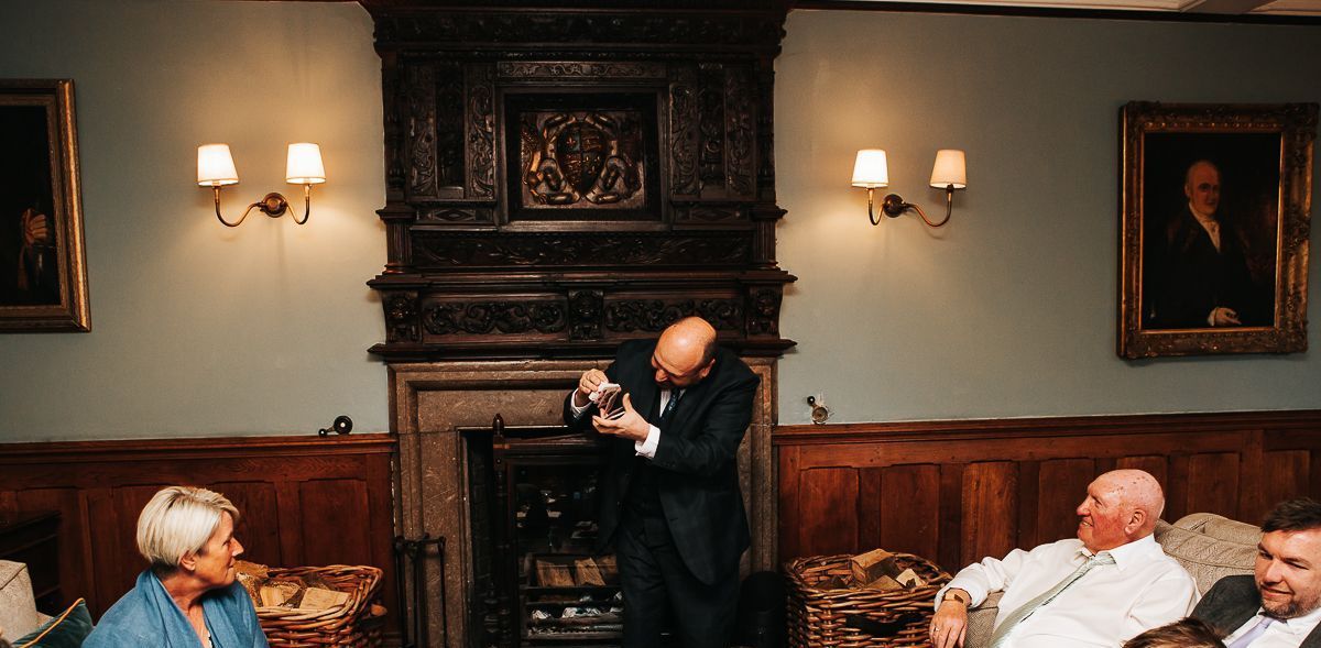 Paul the magician, Wowing wedding party guests at Stoke celebration.