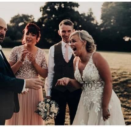 Paul Roberts Crewe magician, dazzles the bride and groom with his comedy magic.