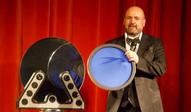 “Paul Roberts performing bespoke magic at a trade show stand in NEC Birmingham”