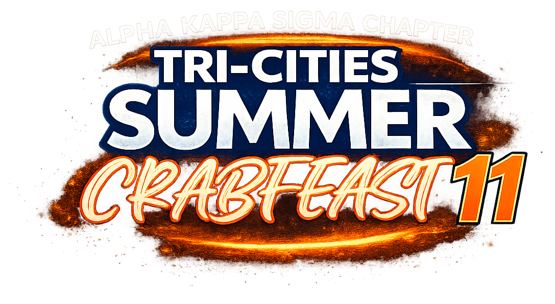 Tri-Cities Summer Crab Feast '11 logo with dark blue text and orange flame effect.