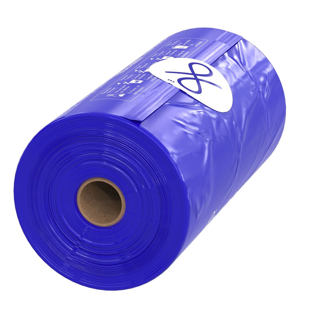 Infinite Ocean Home Compostable Dog Poop Bag Rolls, Tie-Handle, Leak & Odor-Proof Extra-Thick Blue Refill Rolls, Unscented