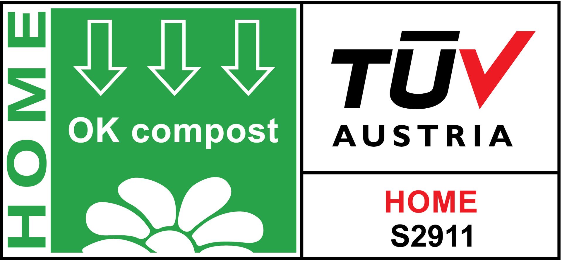 TÜV Austria OK Compost Home certification logo, indicating that a product is certified for home composting