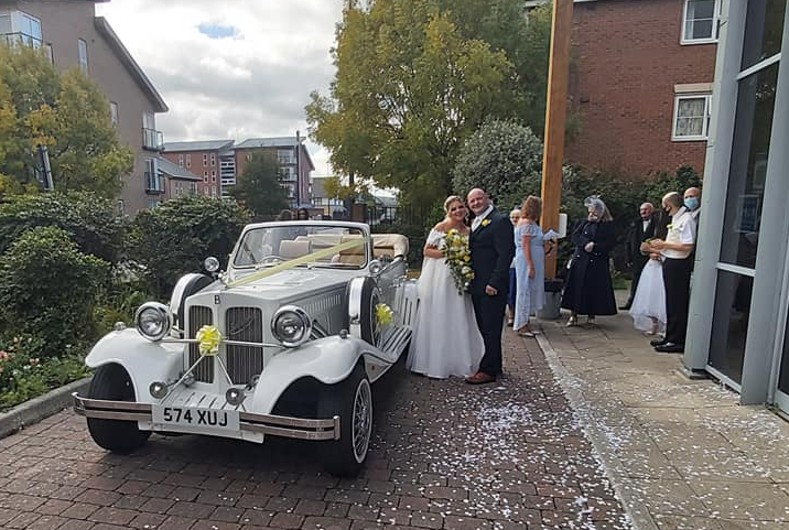 Wedding Car at Locking Castle Church, Weston-super-Mare