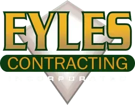 A logo for eyles contracting is shown on a white background