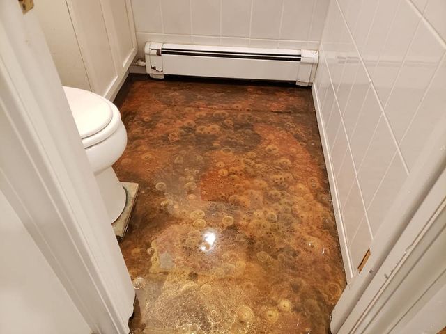 a bathroom with a toilet and a heater on the floor .