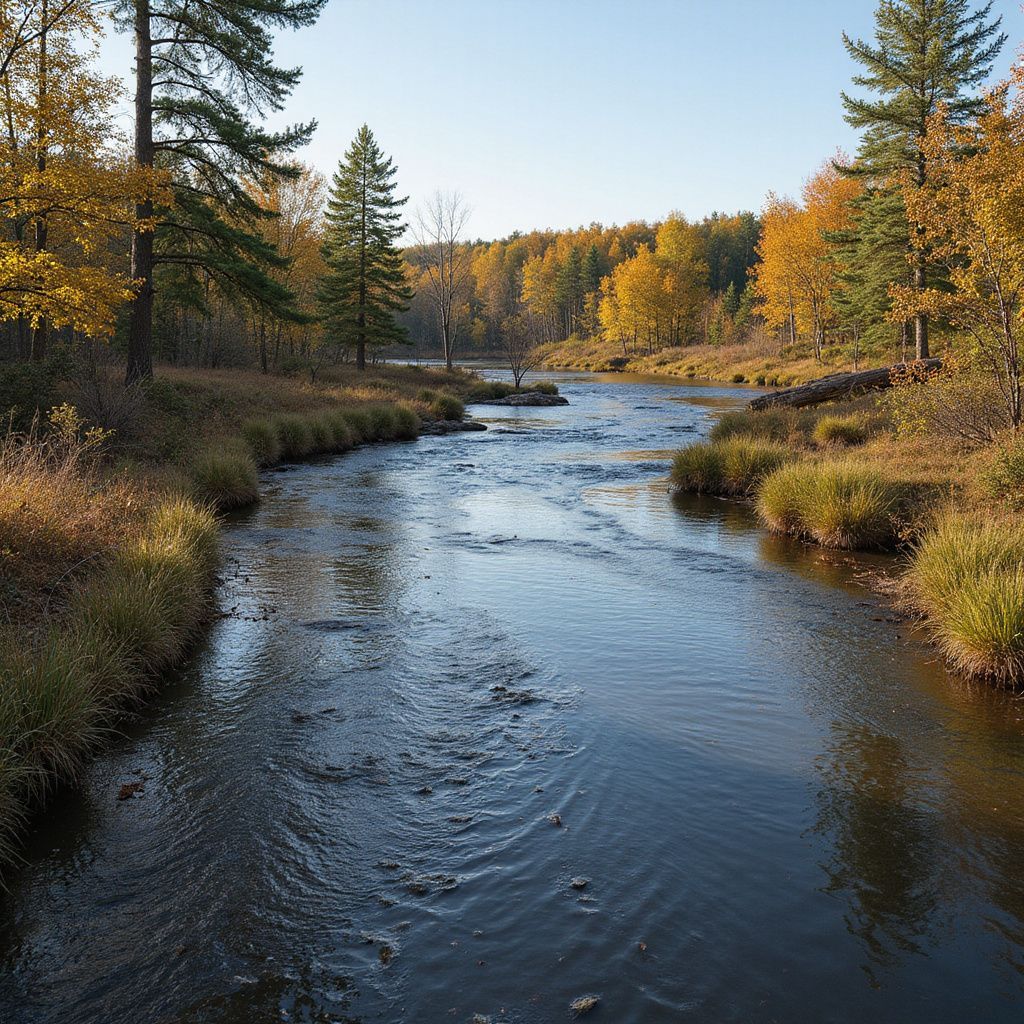 A river running through a forest