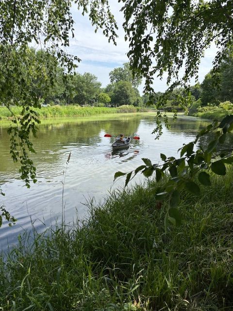 A canoe in the river