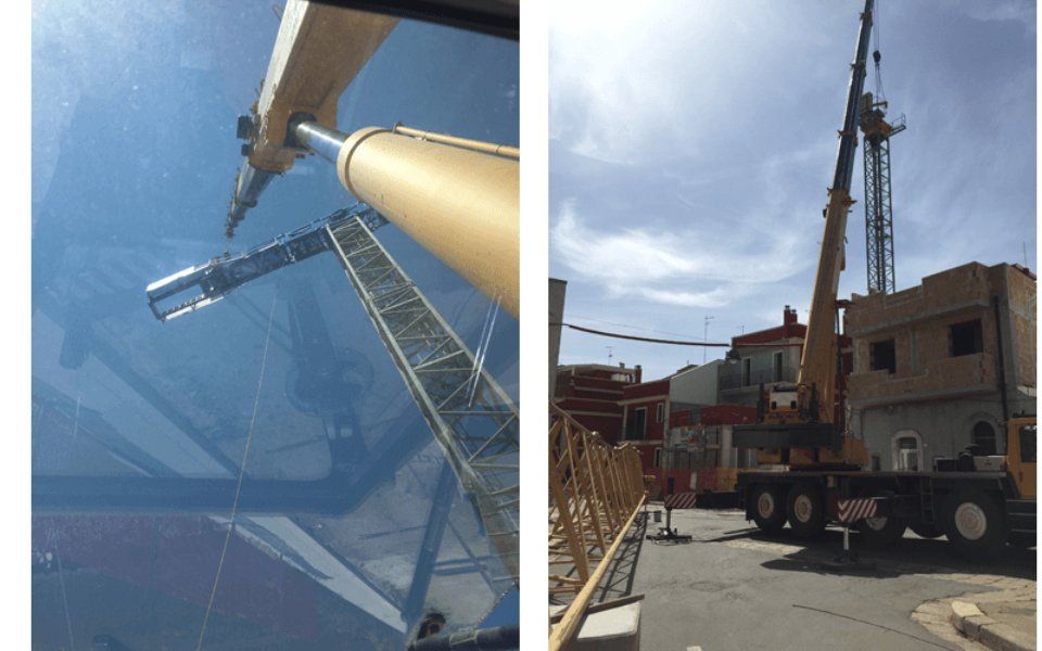 lavoro con autogrù in contesto urbano