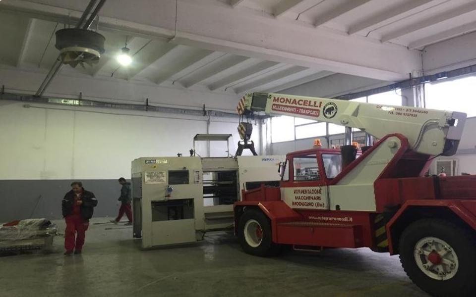 movimentazione componenti di un macchinario
