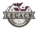 A logo for legacy llc doors and more