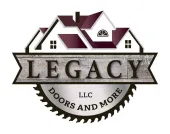 A logo for legacy llc doors and more
