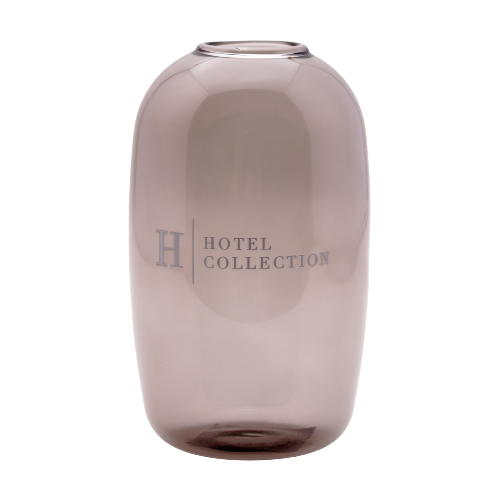 A vase with the word hotel collection on it