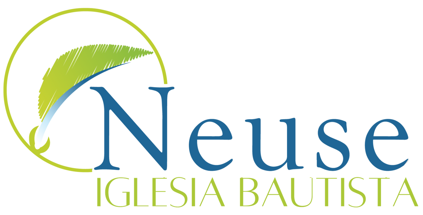 Logo for Neuse Iglesia Bautista, featuring a green leaf in a circle and teal text.