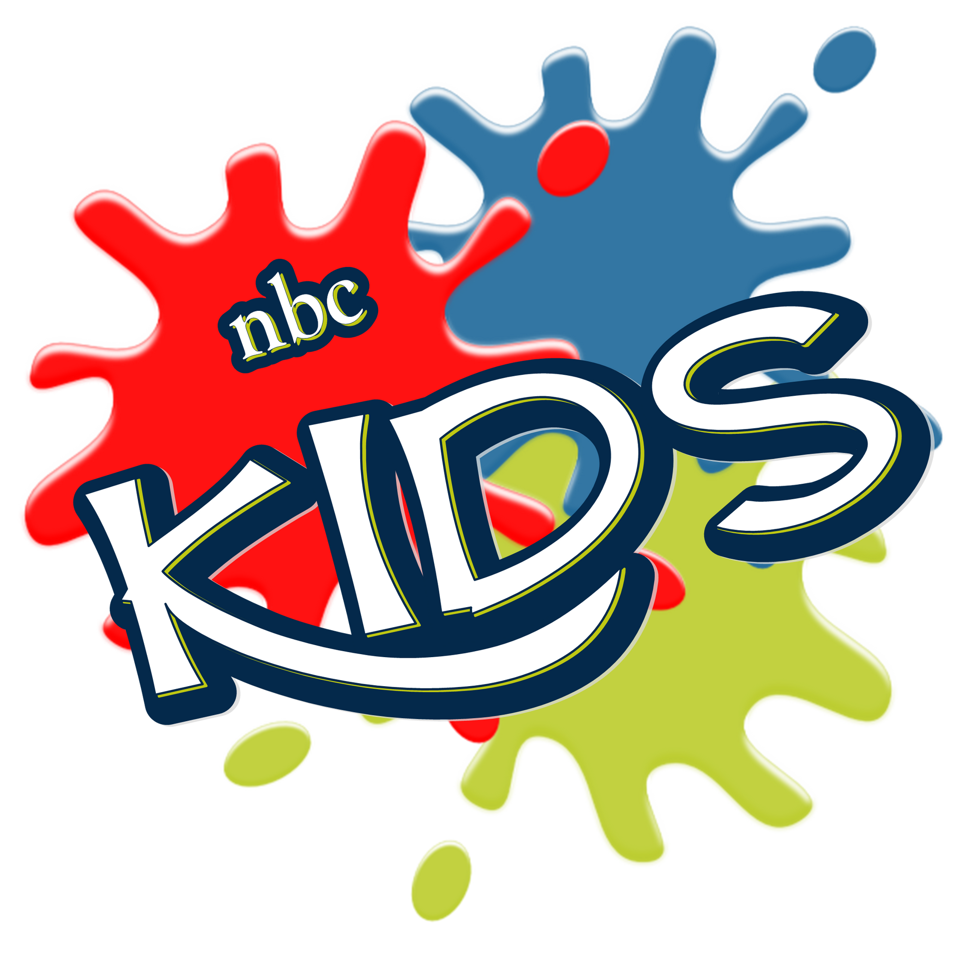 NBC Kids logo with multicolored paint splatters and the word 