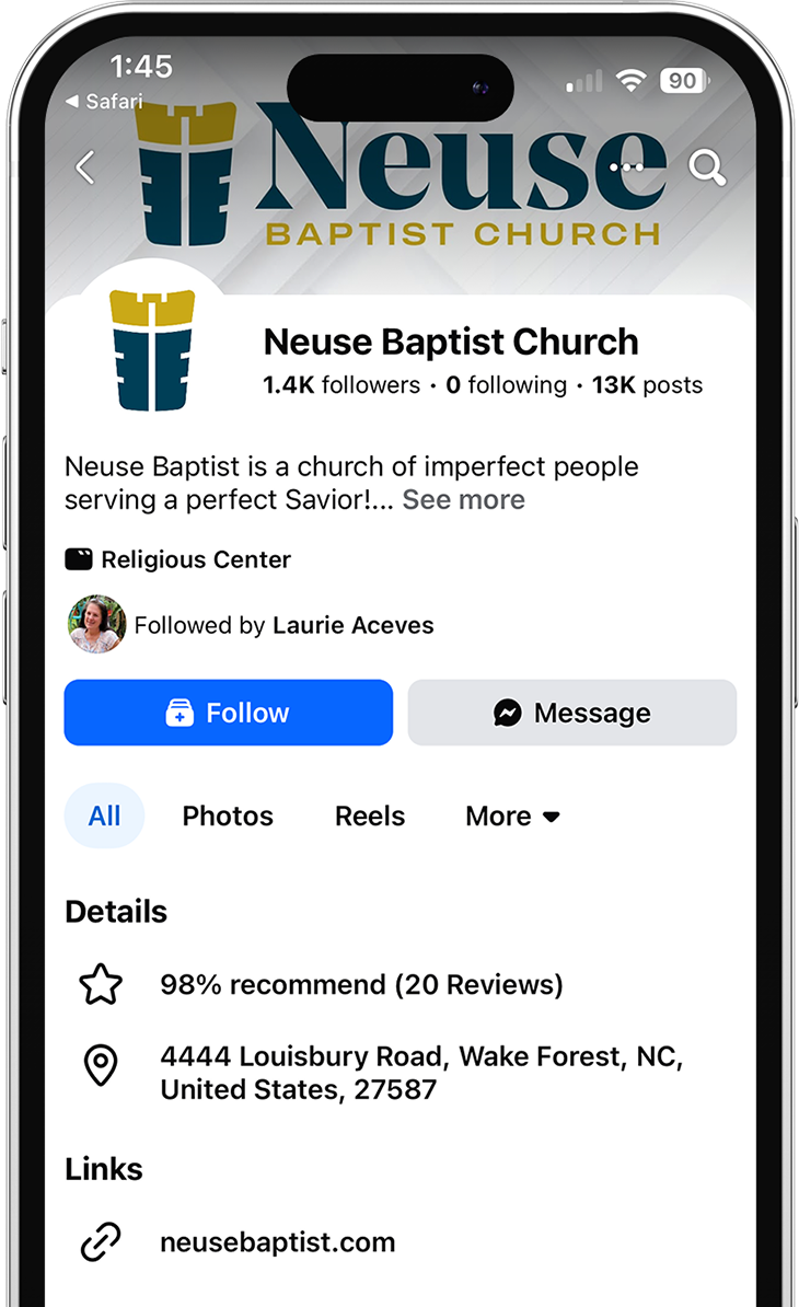 A cell phone with a facebook page open on it.