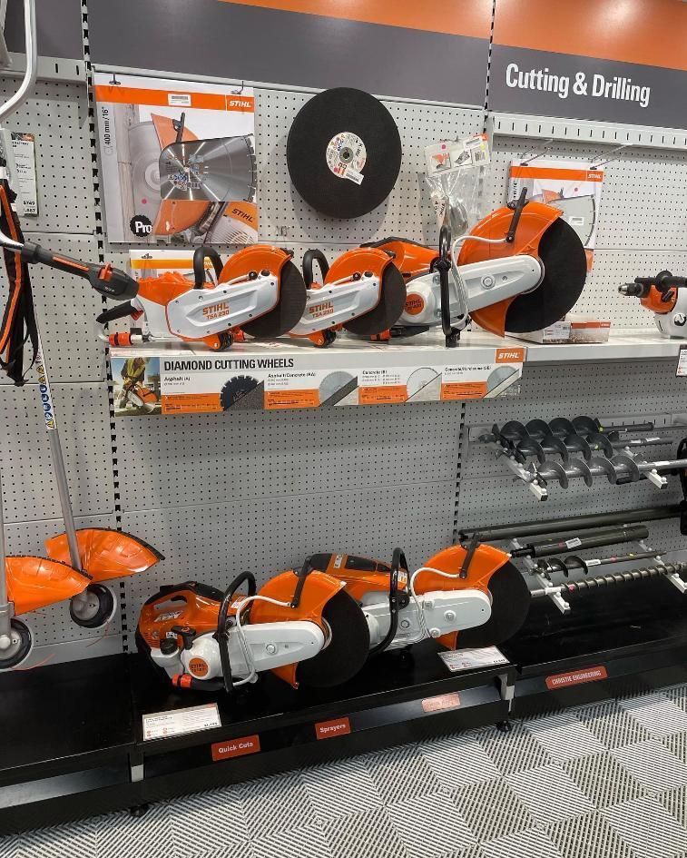 A Display of Cutting and Drilling Tools in a Store — Ireland's Machinery Pty Ltd In Braemar, NSW