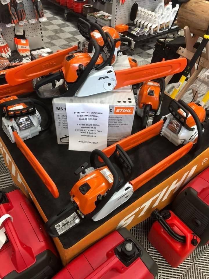 A Display of STIHL Chainsaws in a Store — Ireland's Machinery Pty Ltd In Braemar, NSW