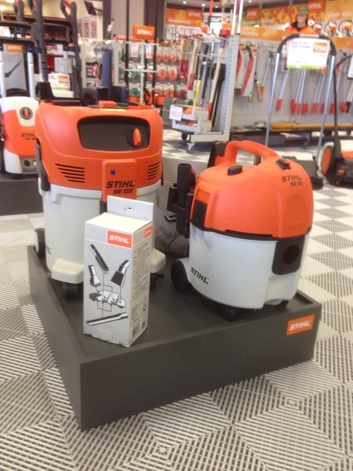 Two Stihl Vacuum Cleaners Are On Display In A Store — Ireland's Machinery Pty Ltd In Braemar, NSW