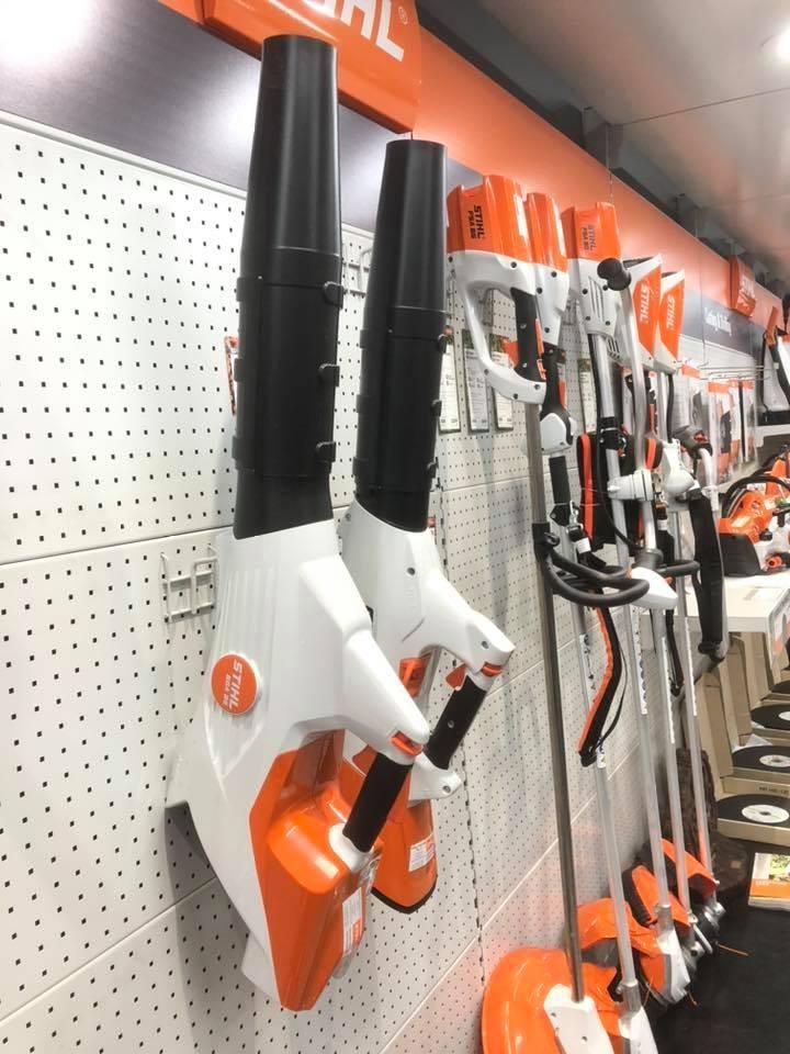 A Bunch Of Stihl Tools Are Hanging On A Wall — Ireland's Machinery Pty Ltd In Braemar, NSW