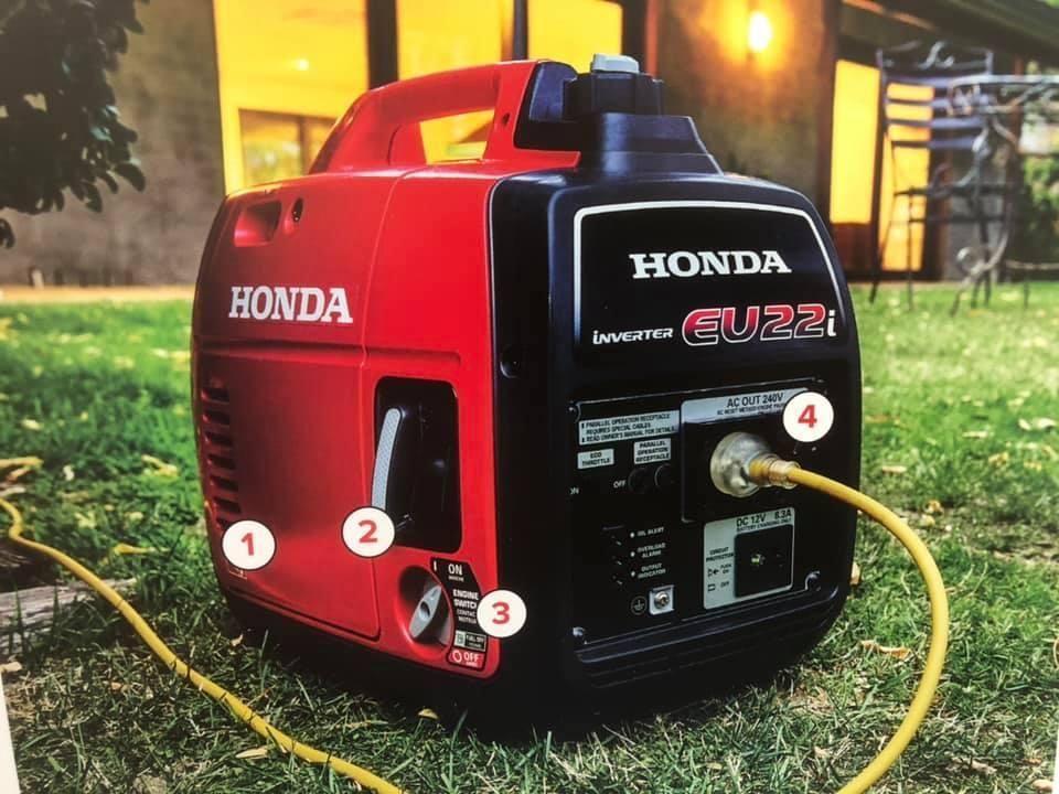 A Honda Generator is Plugged Into a Power Cord β Ireland's Machinery Pty Ltd In Braemar, NSW