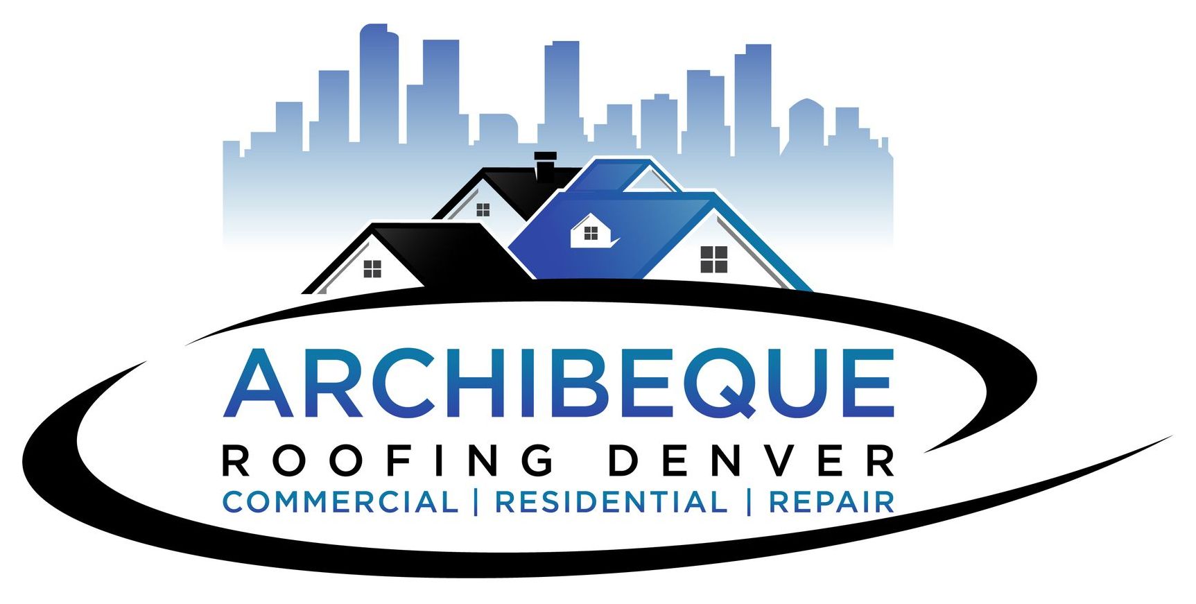 a logo for archibeque roofing denver commercial residential repair