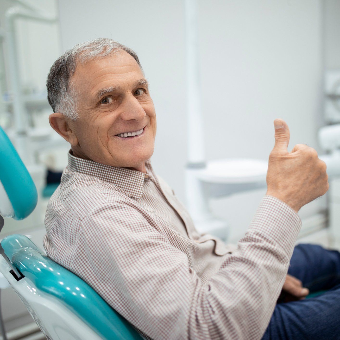 Happy Senior With Thumbs Up — Wilmington, DE — New Concept Dental