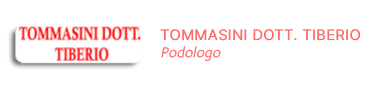 Two lines of text: "TOMMASINI DOTT. TIBERIO" in a box and "TOMMASINI DOTT. TIBERIO Podologo".