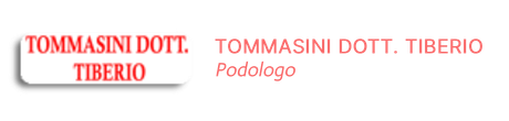 Two lines of text: "TOMMASINI DOTT. TIBERIO" in a box and "TOMMASINI DOTT. TIBERIO Podologo".