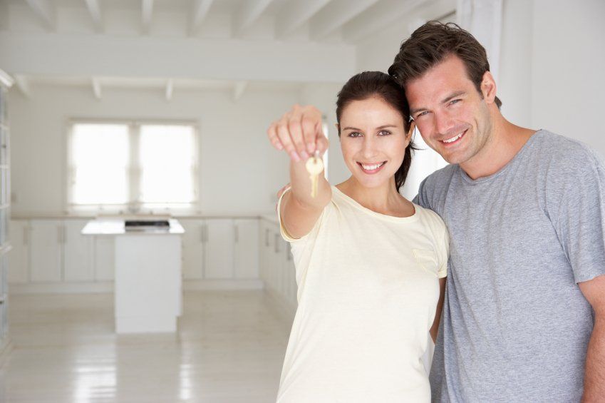 Couple in new home