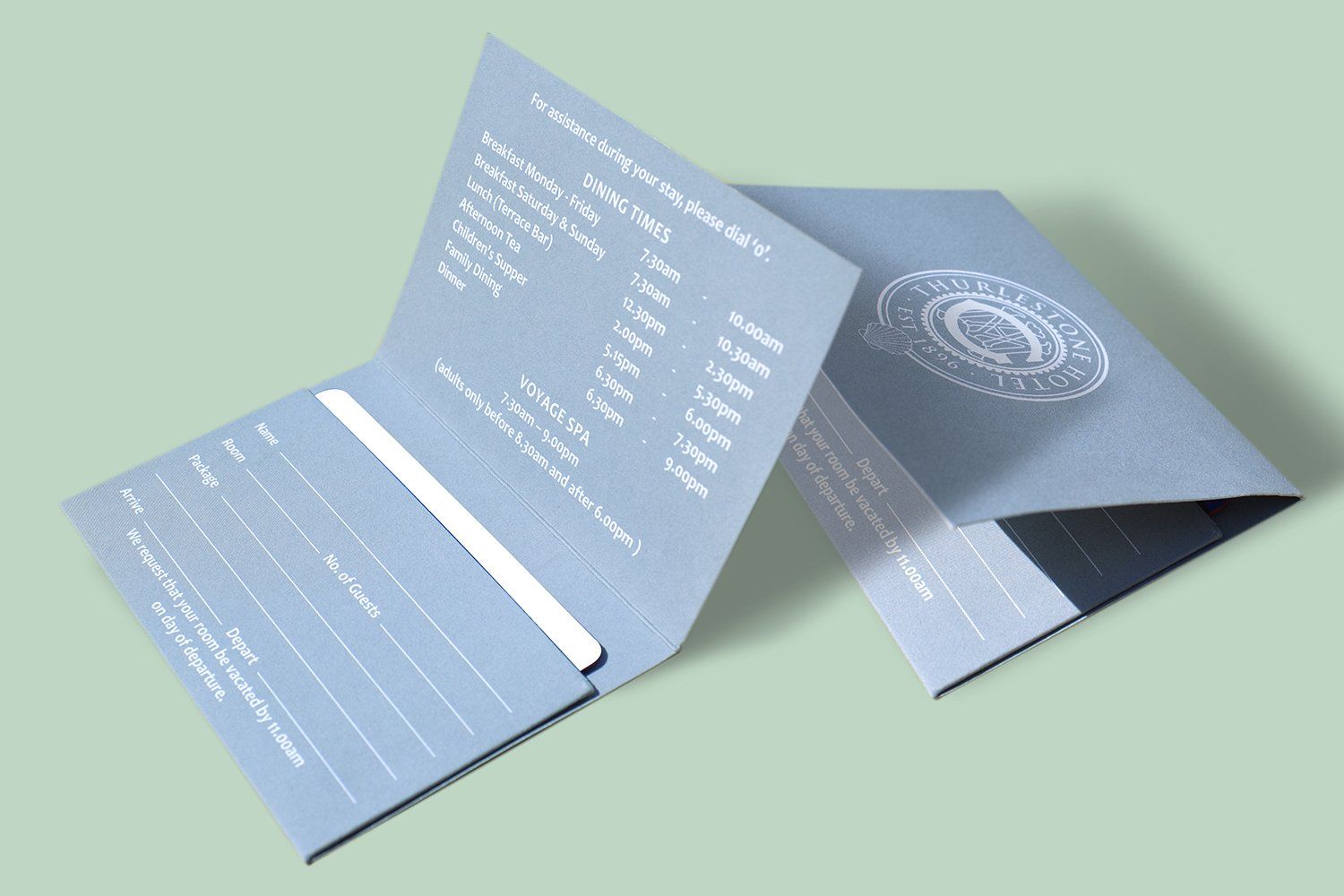 hotel, guest house and bed and breakfast key card holder printing