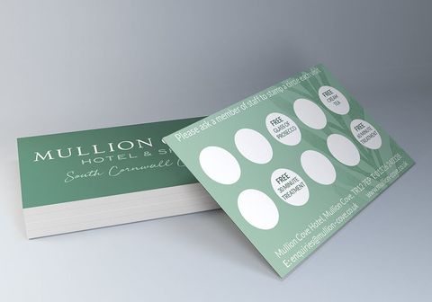 printing of mullion cover hotel loyalty cards in cornwall by nick walker printing