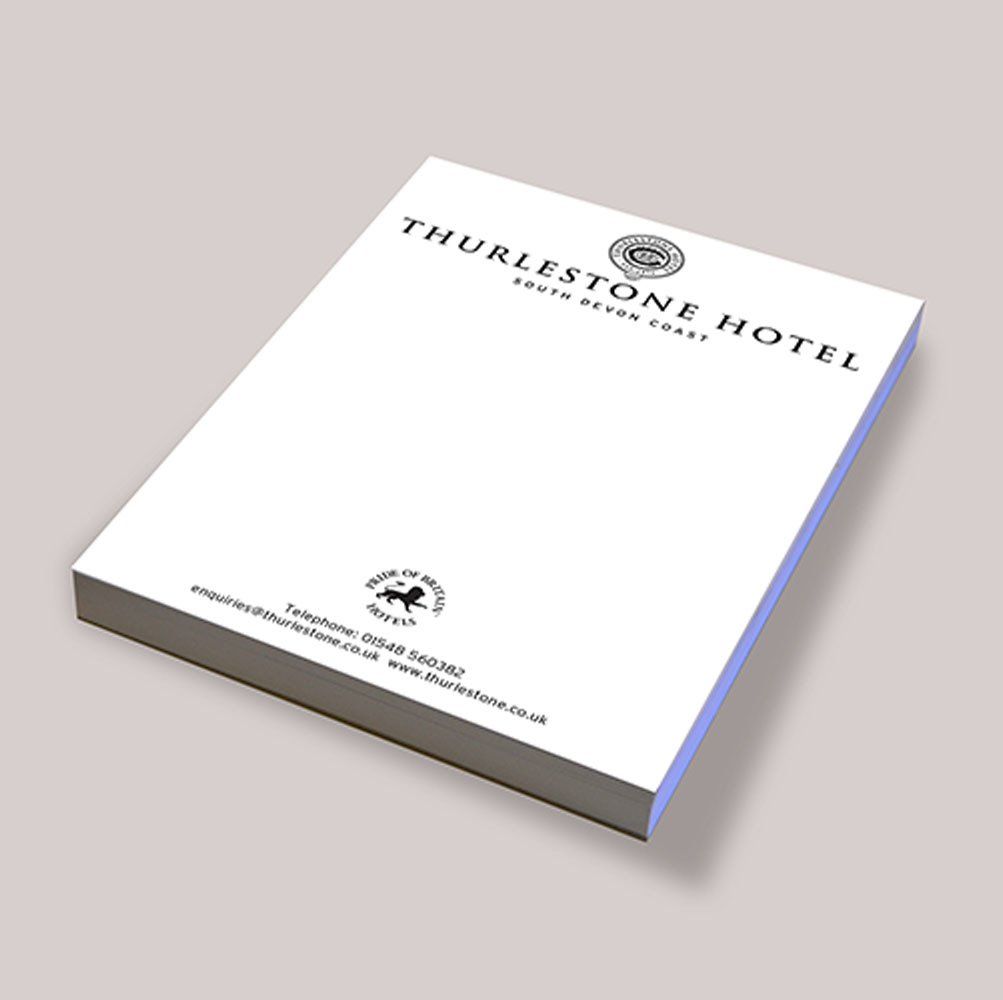 printing of note pads and desk pads