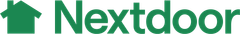 The Nextdoor logo in dark green, featuring a simple house icon to the left of the text.