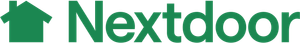 The green Nextdoor logo featuring a stylized house icon followed by the word