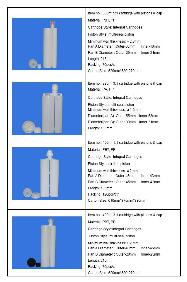 360 ml to 400 ml cartridge dimensions