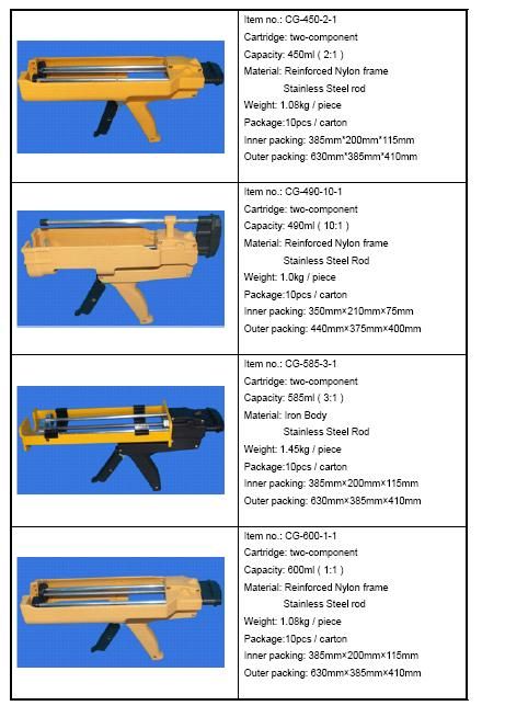 450 mn - 600 ml Cartridge Dimensions