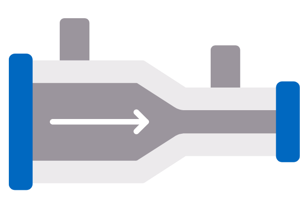A pipe with an arrow pointing to the right.