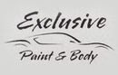 A black and white logo for exclusive paint and body.