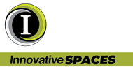 The logo for innovative spaces is green and black