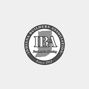 A black and white logo for the indiana builders association