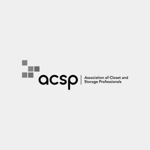 A black and white logo for the association of closet and storage professionals.