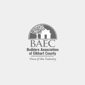A logo for the builders association of elkhart county