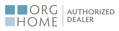 The logo for org authorized home dealer is blue and white.